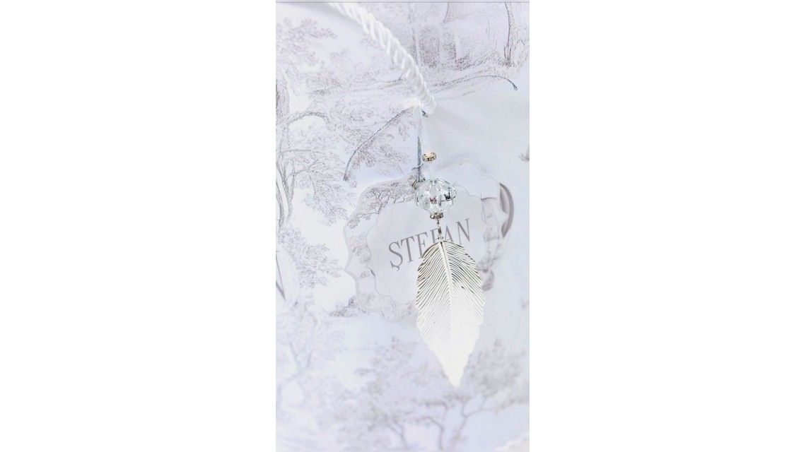 Trusou botez alb cu gri pentru baieti Baby Dior Grey Jungle 5